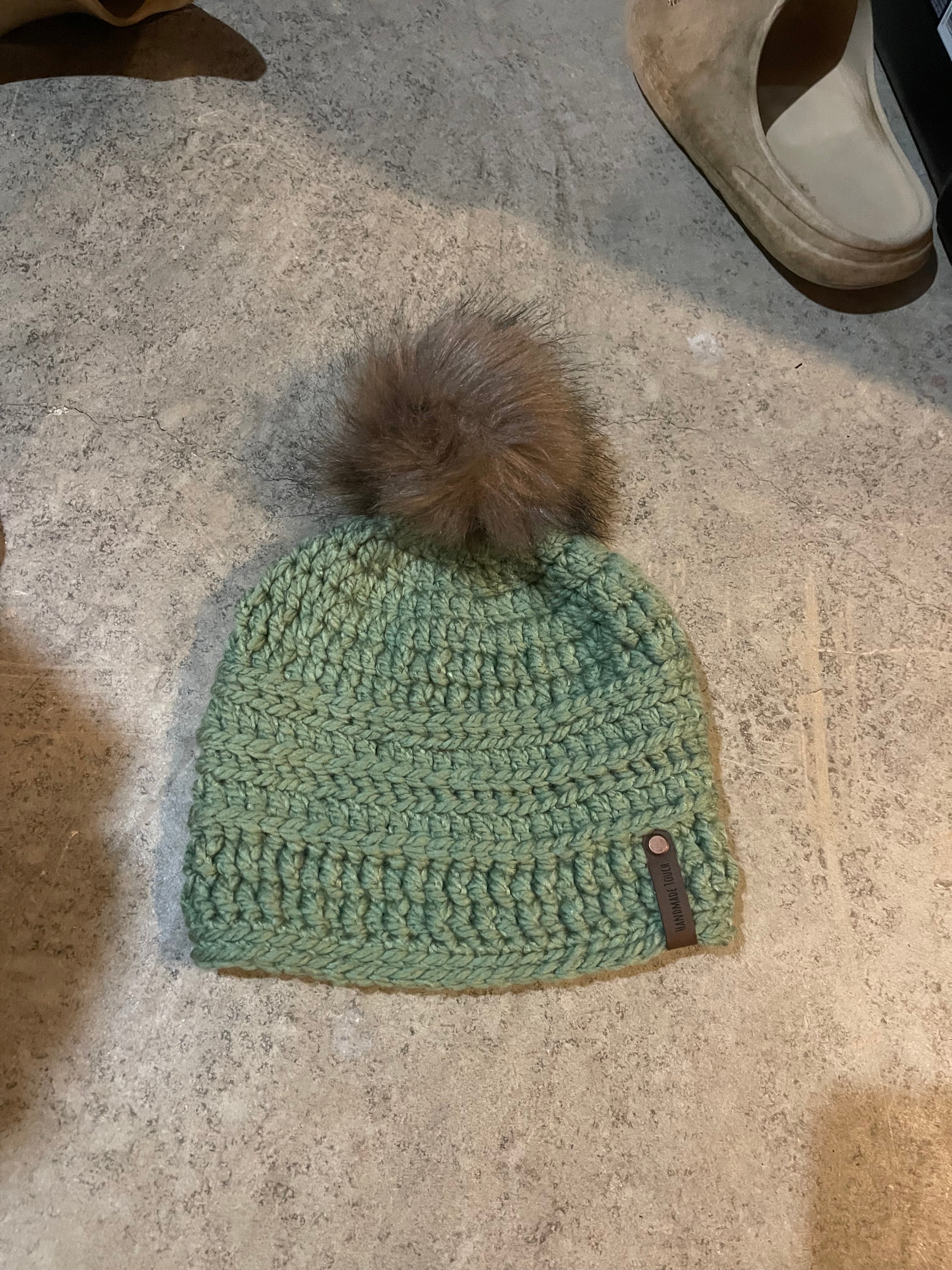Adult crochet hats with Poms